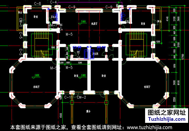 二层半双拼别墅设计户型图