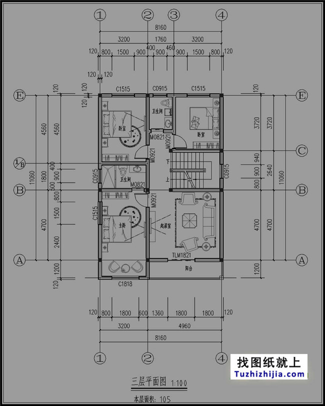 95平方米农村四层房屋设计图