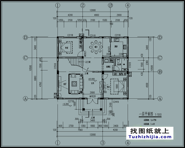 120平方米现代实用的新农村二层自建房屋设计图纸及效果图大全,12x10米