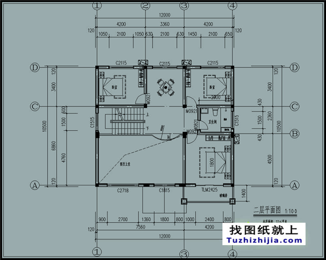 120平方米现代实用的新农村二层自建房屋设计图纸及效果图大全,12x10米