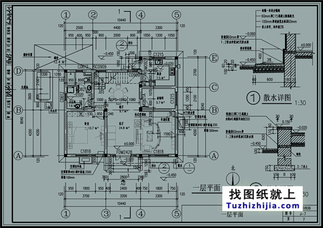 88平方米农村二层小户型自建房屋设计图纸带外观效果图，10x9米