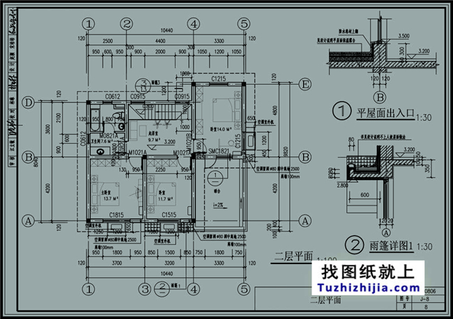 88平方米农村二层小户型自建房屋设计图纸带外观效果图，10x9米