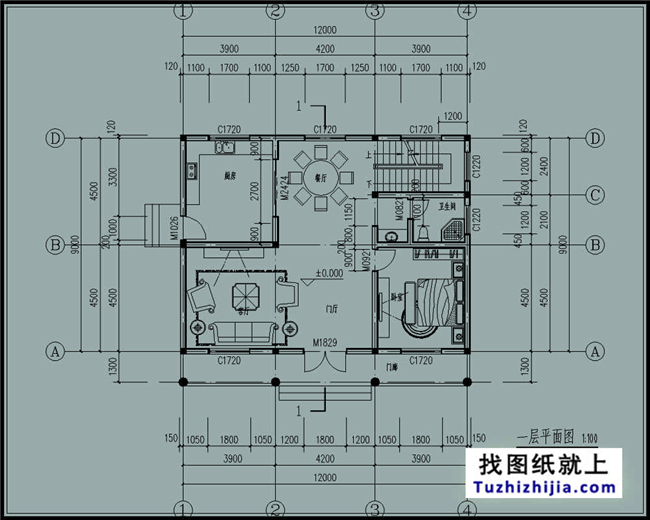 129平方米现代实用农村二层房屋设计图纸大全12x9米