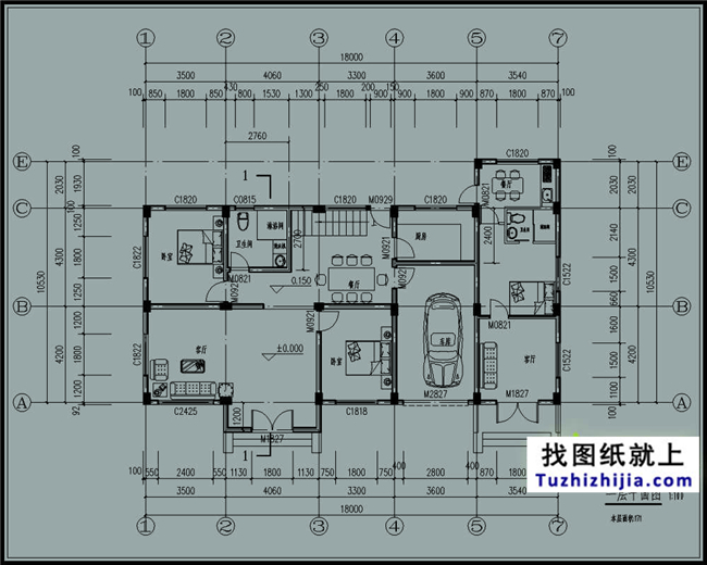 171平方米洋气实用农村二层房屋设计图纸大全,18米x10.53米