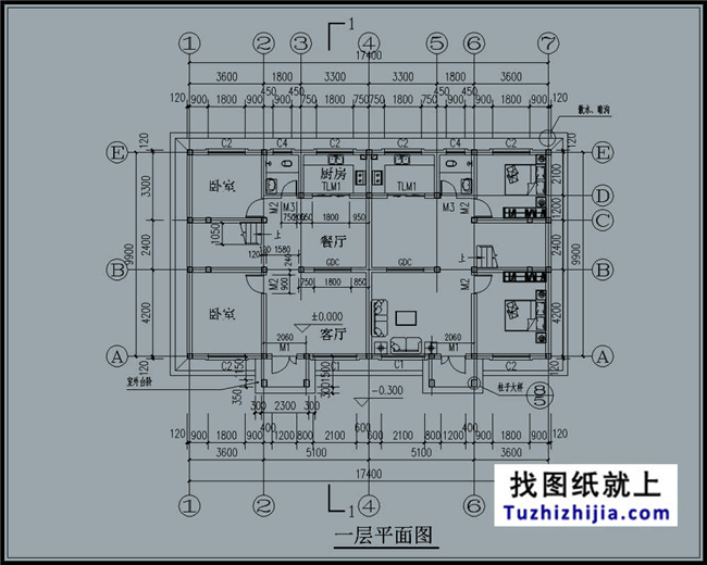 180平方米湖南农村双拼小别墅设计图纸带外观图,17X10米