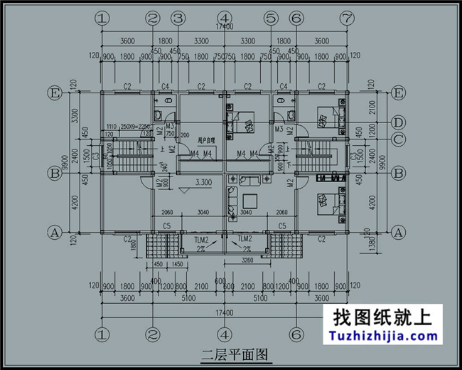 180平方米湖南农村双拼小别墅设计图纸带外观图,17X10米