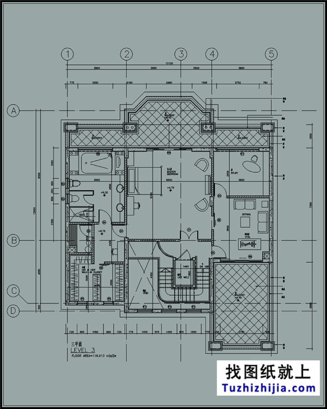  225平方米三层新农村建筑设计图纸及效果图,13X19米