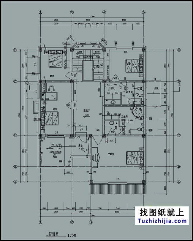 160平方米三层带车库别墅设计CAD图纸及效果图,12X15米