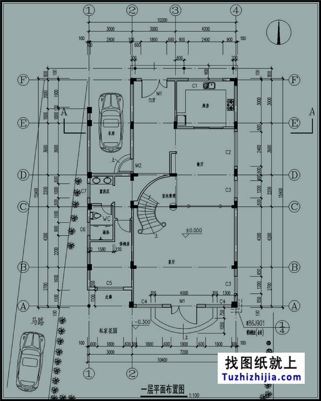 160平方米豪华三层别墅设计施工图纸及效果图,10X16米