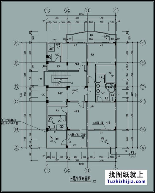 160平方米豪华三层别墅设计施工图纸及效果图,10X16米