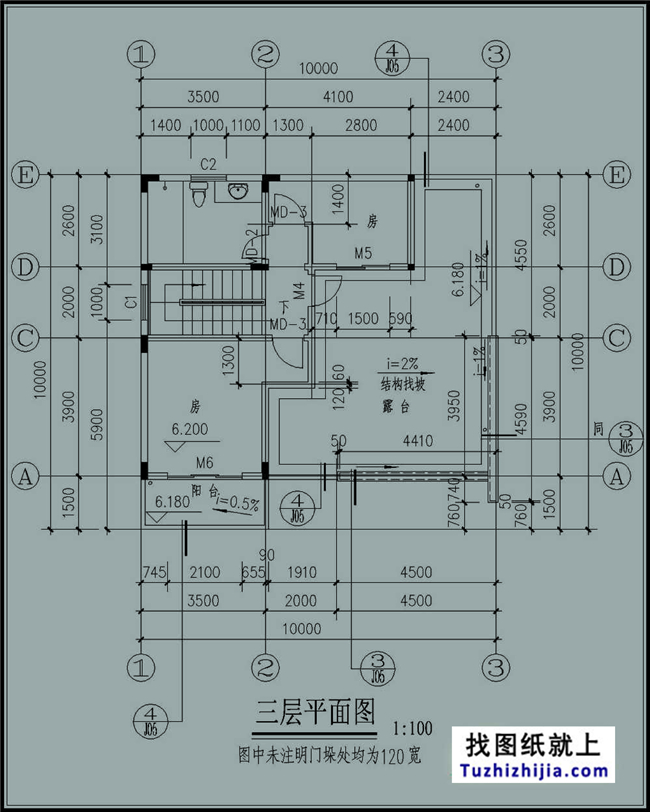 100平方米全套三层小别墅设计图纸及效果图,10X10米