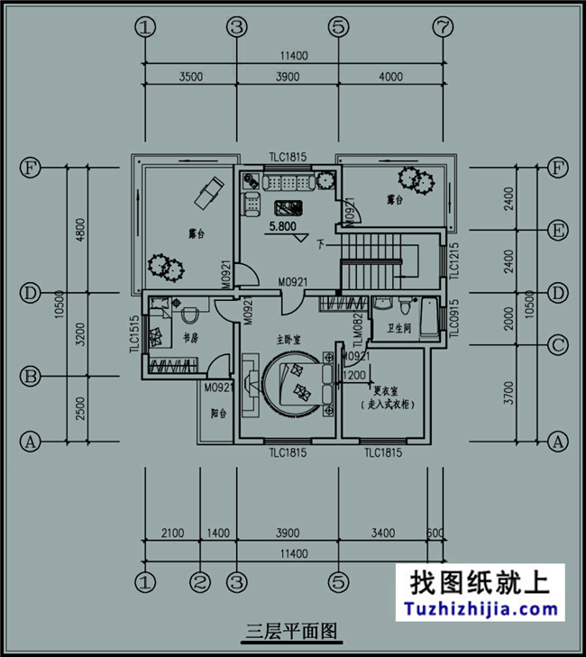 120平方米棕色面砖新农村三层小别墅设计户型图纸带外观,12X11米