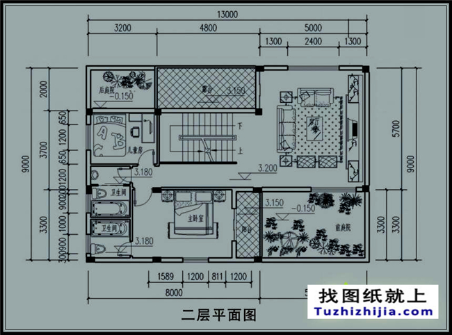 120平方米徽派风格三层别墅CAD设计图纸带效果图,13X9米