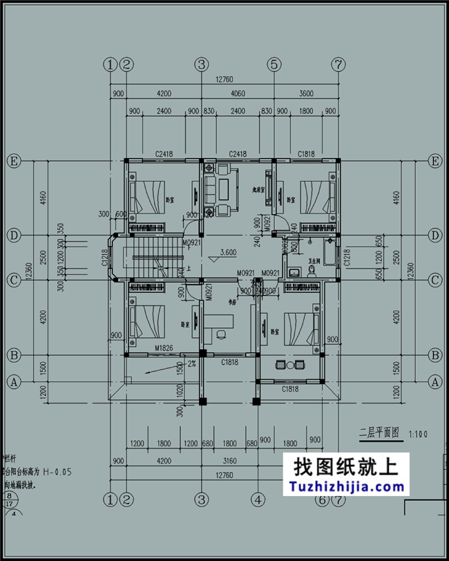 153平方米自建三层别墅设计建筑图纸带外观，13x12米