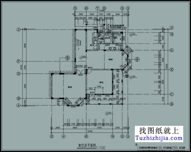 270平方米福建地区地中海风格三层别墅设计CAD图纸带效果图,18x16米