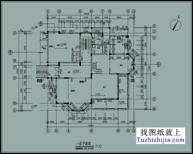 270平方米福建地区地中海风格三层别墅设计CAD图纸带效果图,18x16米