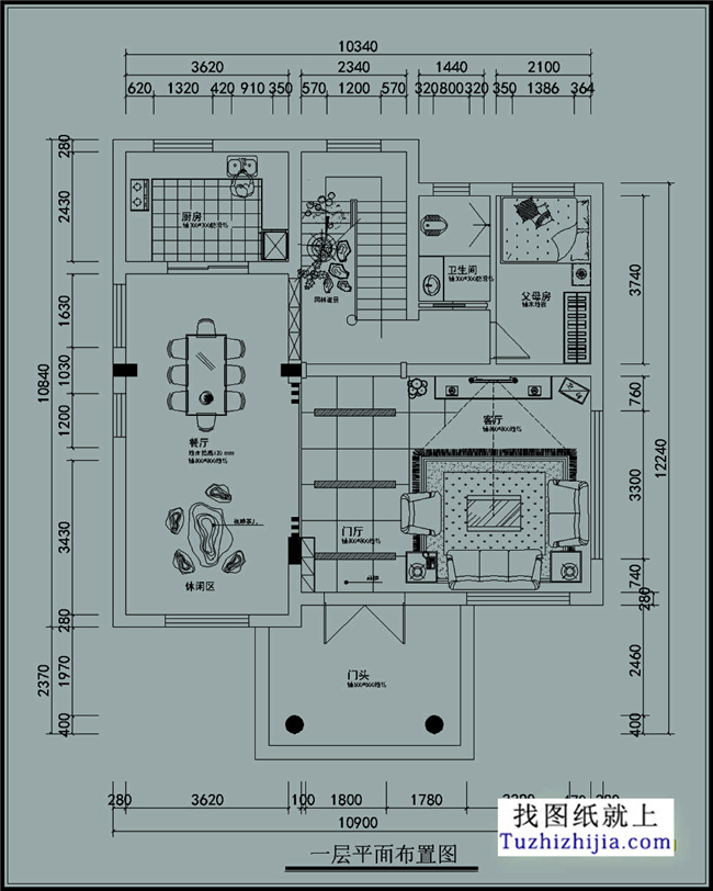 120平方米新农村三层别墅施工图纸及效果图,11X11米