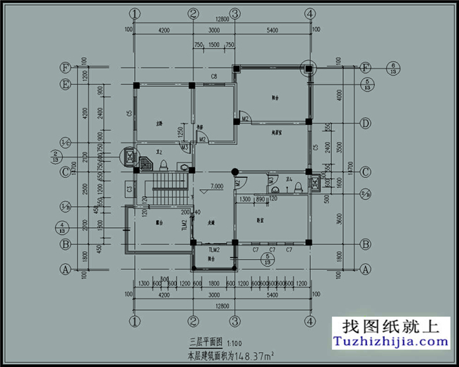 165平方米三层农村别墅房屋全套设计图纸,15X13米