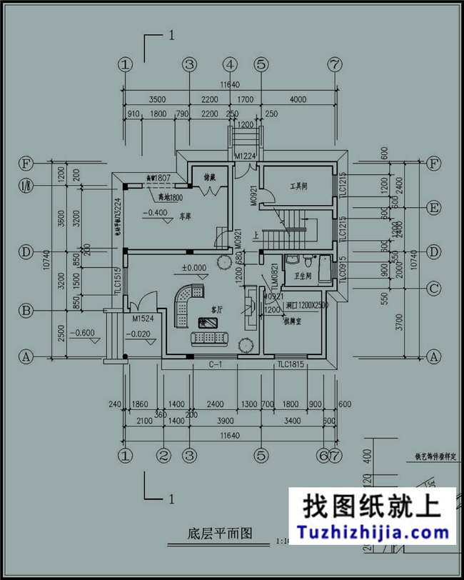 120平方米农村漂亮三层别墅施工设计建筑图纸,12x11米