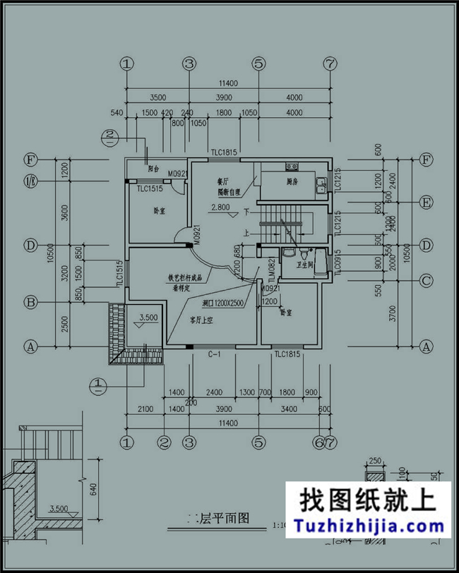 120平方米农村漂亮三层别墅施工设计建筑图纸,12x11米