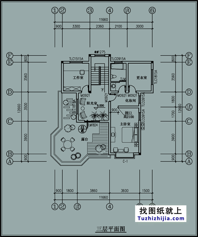 150平方米带车库的三层自建别墅施工图纸,12X13米