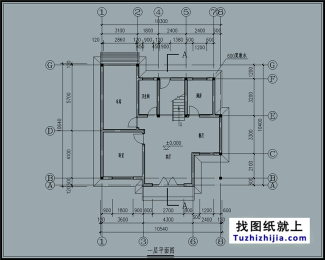 100平方米新农村三层别墅CAD设计图纸,10X10米