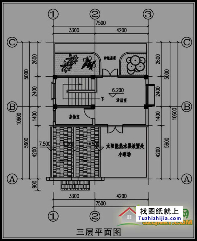 80平方米新农村三层住宅房屋设计图