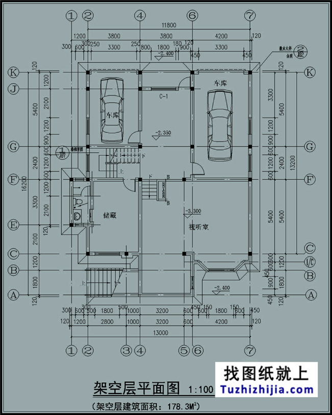 180平方米农村三层别墅建筑设计图及外观图，13x14米