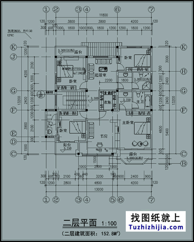 180平方米农村三层别墅建筑设计图及外观图，13x14米