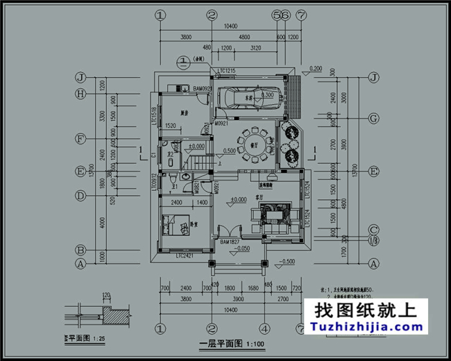 造价：26万左右新农村带阁楼的三层别墅施工图纸,10*14米120平方米