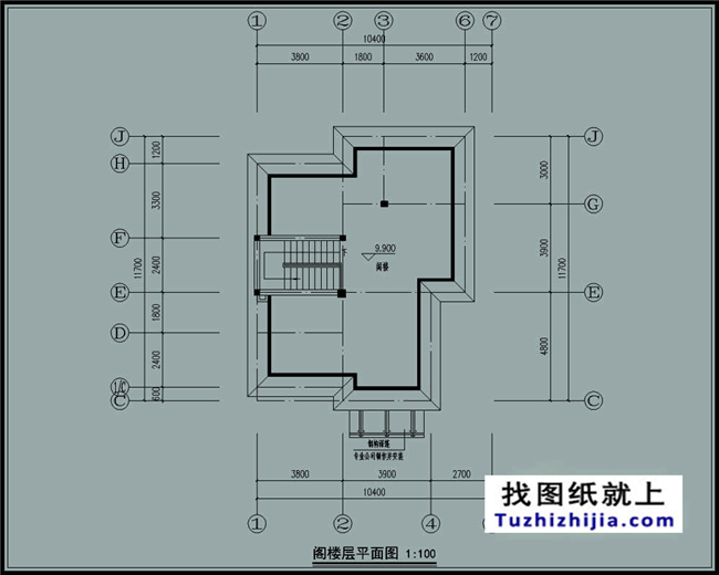 造价：26万左右新农村带阁楼的三层别墅施工图纸,10*14米120平方米