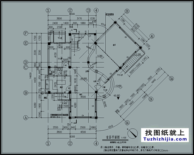 造价:40万,150平方米现代钢结构别墅设计图及效果图,8X14米