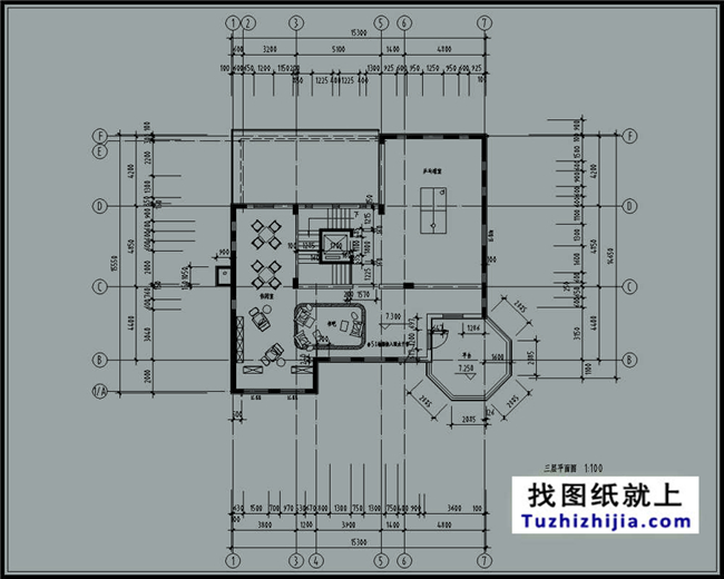 造价:30万,新农村豪华型三层别墅设计图纸及效果图,15x19米300平方米