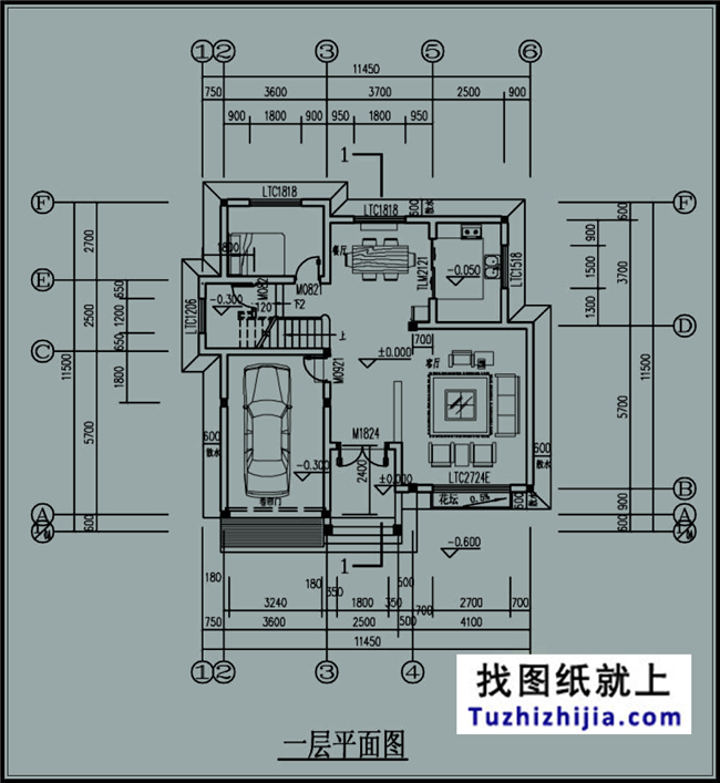 造价:21万,新农村带车库三层别墅设计图纸,11x11米120平方米