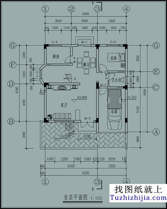 浙江新农村110平方米别墅建筑设计图纸带外观效果图