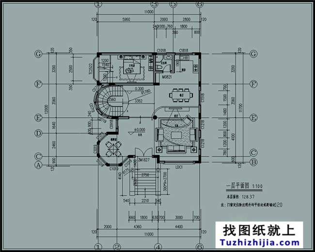 造价40多万的欧式复式型三层别墅设计图纸及效果图