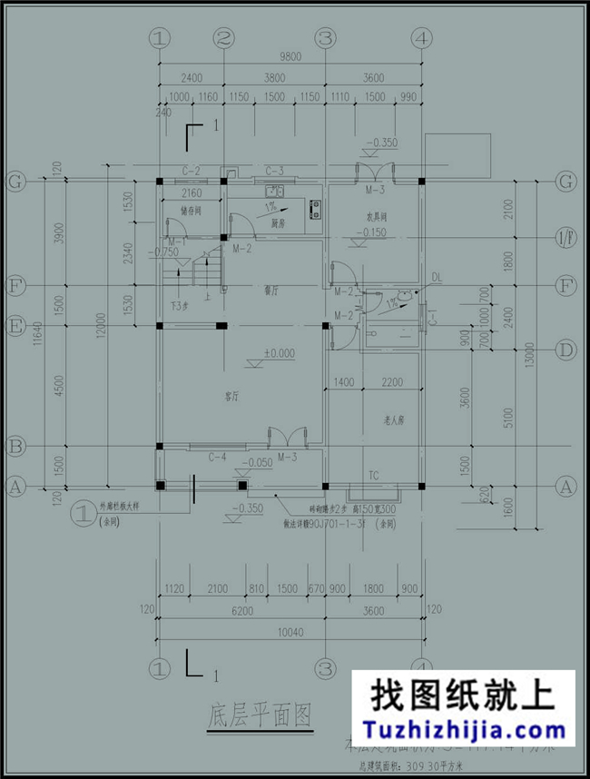 造价预算20多万的新农村三层别墅房屋设计图纸及效果图