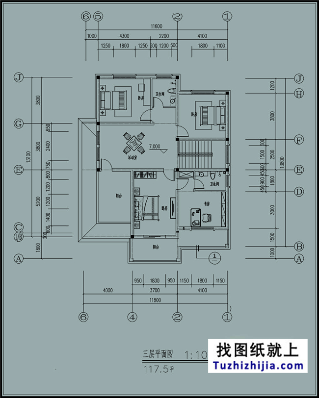 30万左右的新农村自建三层别墅施工设计图纸及效果图