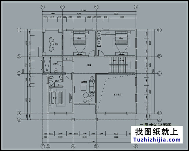 复式带堂屋三层农村房屋设计图纸带效果图