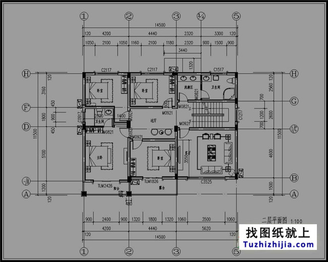 湖南乡村三层别墅设计图纸，带屋顶花园（含效果图）