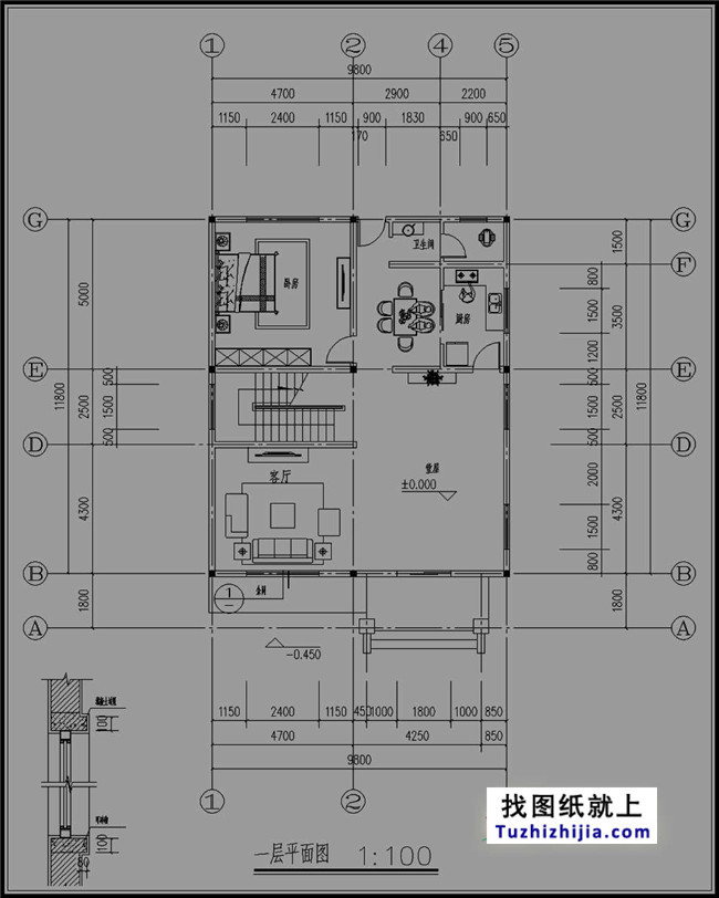 新农村带堂房三层房屋设计图纸