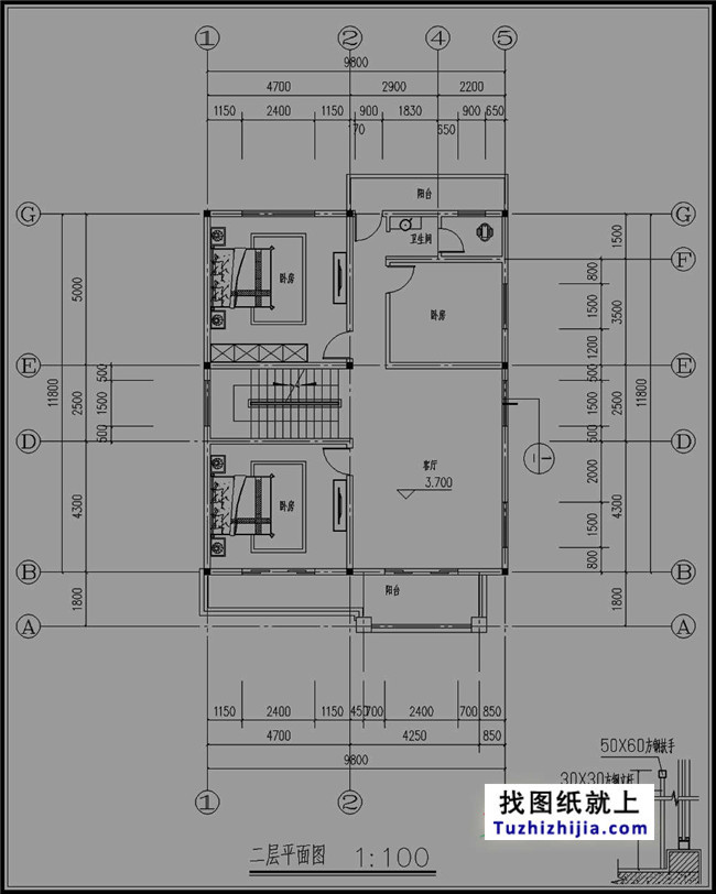 新农村带堂房三层房屋设计图纸