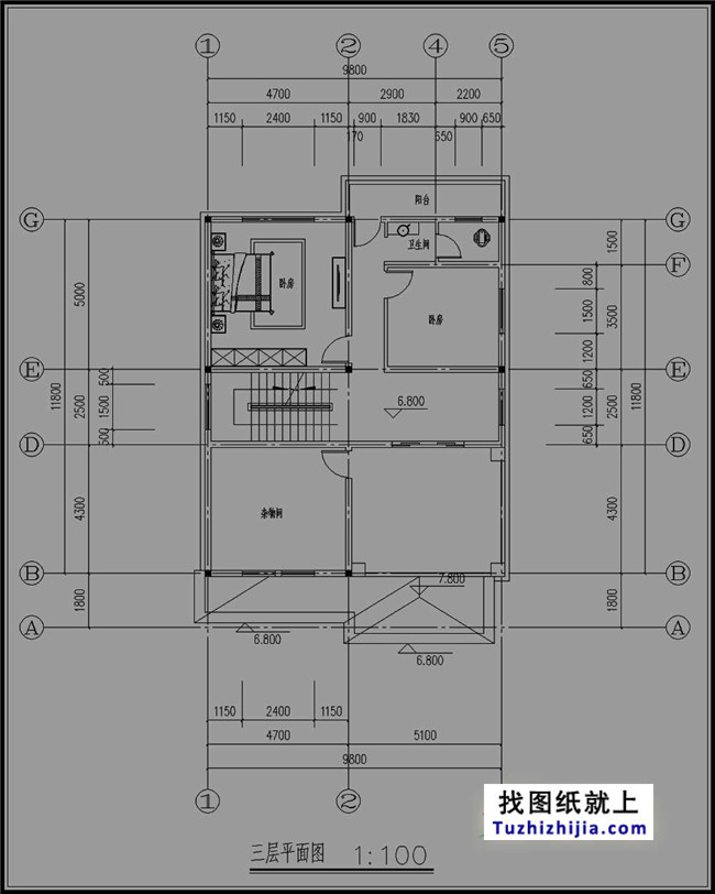 新农村带堂房三层房屋设计图纸