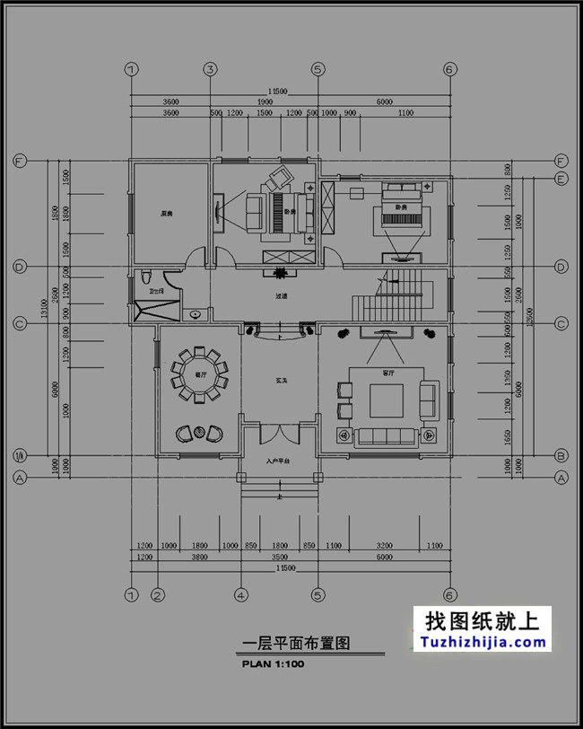 三层独栋别墅户型图，自建全套设计图纸和效果图