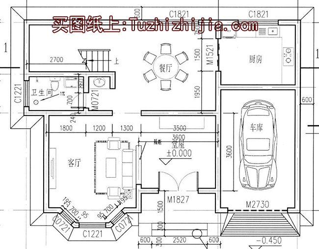 新农村二层住宅设计图,外观素净，精致，115平方米