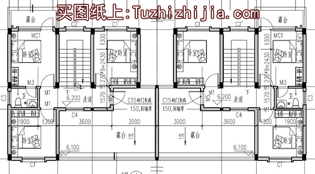 徽派三层双拼别墅设计图和外观效果图，徽派设计方案精选