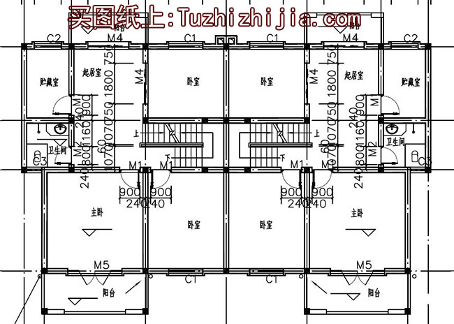 兄弟双拼农村三层自建房设计图，带外观效果图