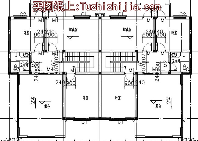 兄弟双拼农村三层自建房设计图，带外观效果图