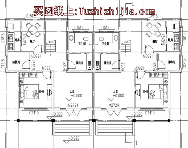 农村兄弟俩双拼别墅房屋设计图，外观质朴