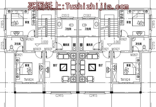 农村兄弟俩双拼别墅房屋设计图，外观质朴